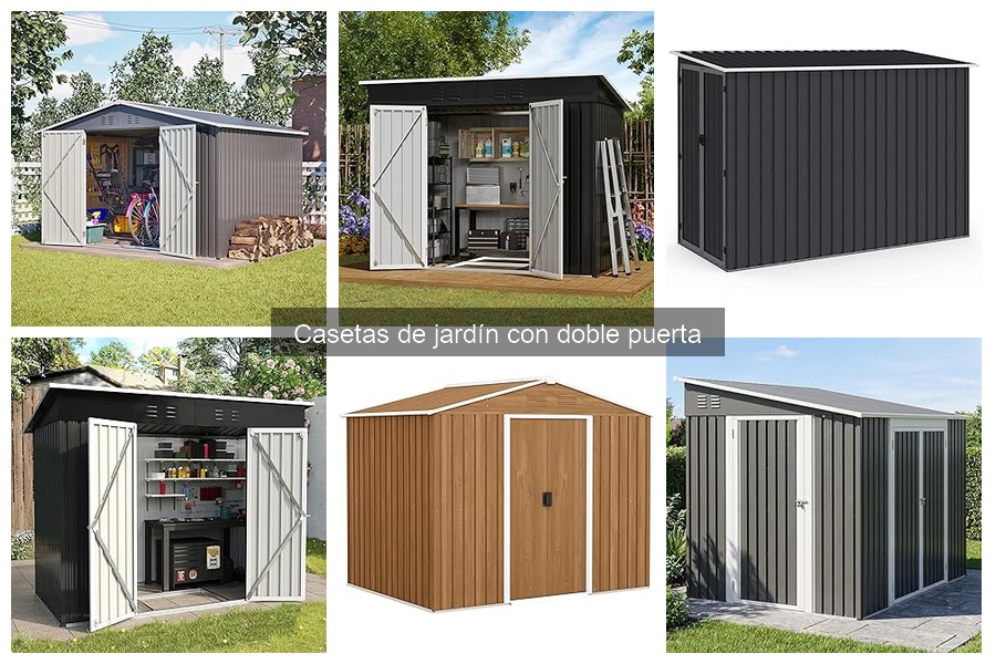 Casetas de jardín con doble puerta para espacios pequeños