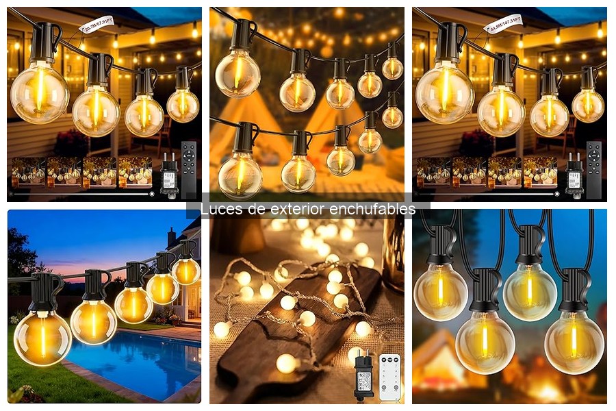 Tipos de luces de exterior enchufables: guía completa